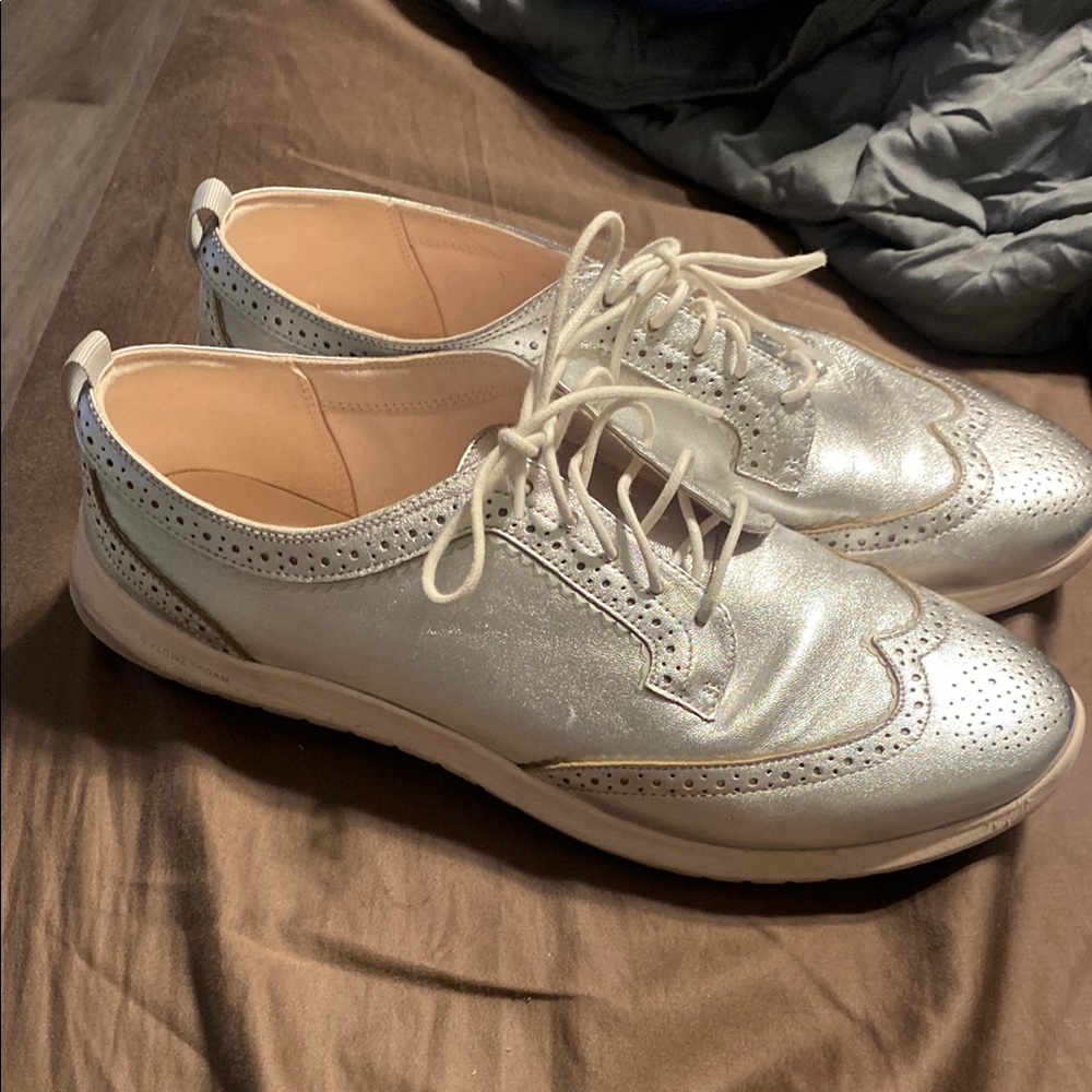 Cole Haan Women's Silver Oxford Shoes
